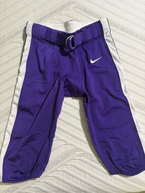 Nike Mens Purple Football Pants with White Side Panels